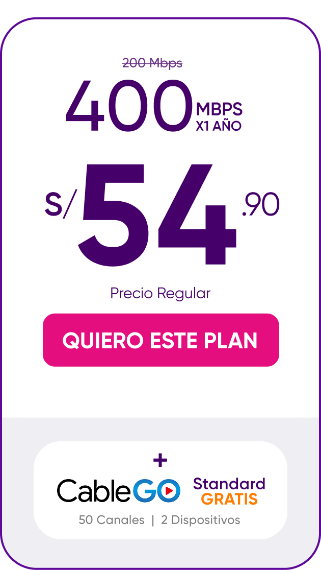 Planes Internet 400mb