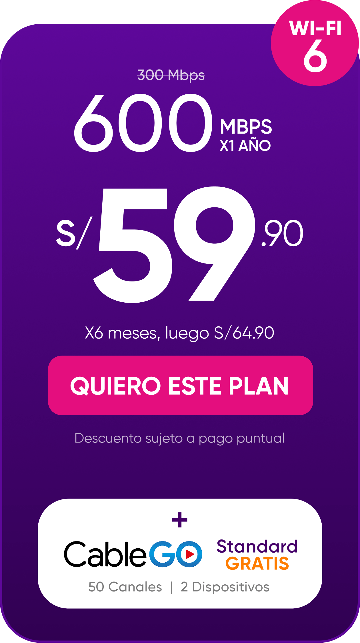 Planes Internet 600mb