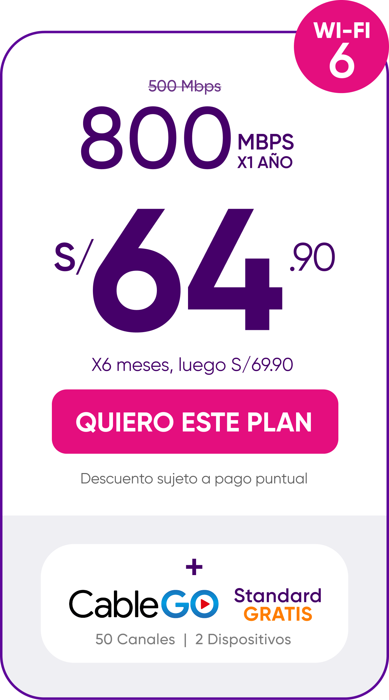Planes Internet 800mb
